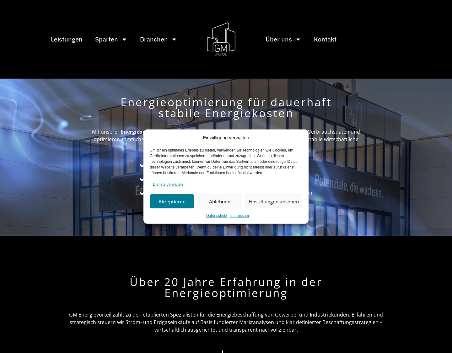 Aktuelle Website-Vorschau von GM Energievorteil GmbH