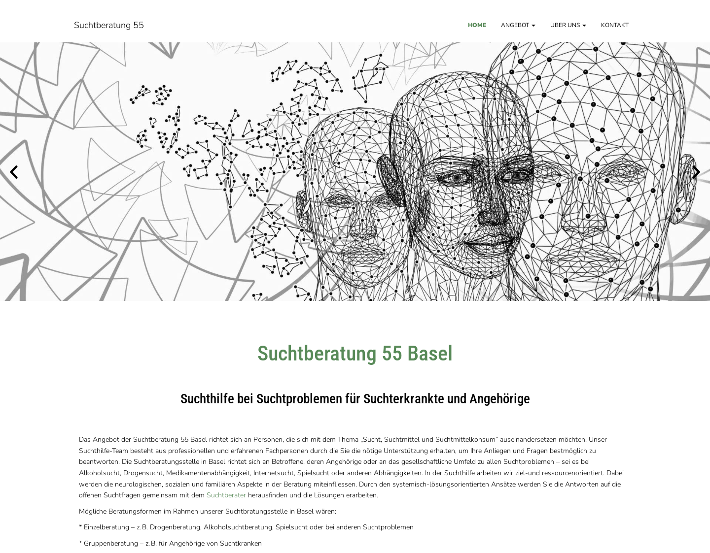 Aktuelle Website-Vorschau von Suchtberatung 55 Basel