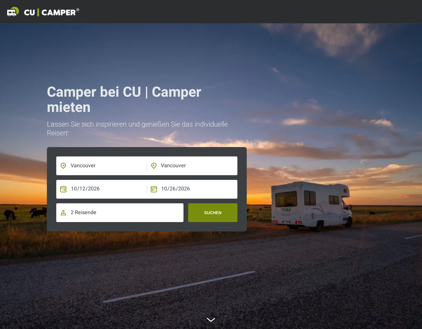 Aktuelle Website-Vorschau von CU Travel GmbH & Co. KG
