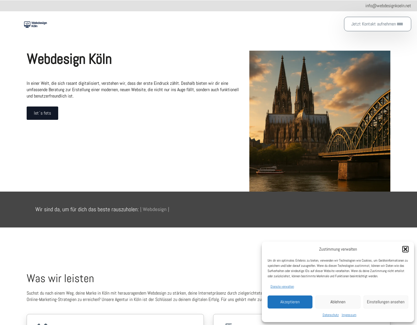 Aktuelle Website-Vorschau von Webdesign Köln
