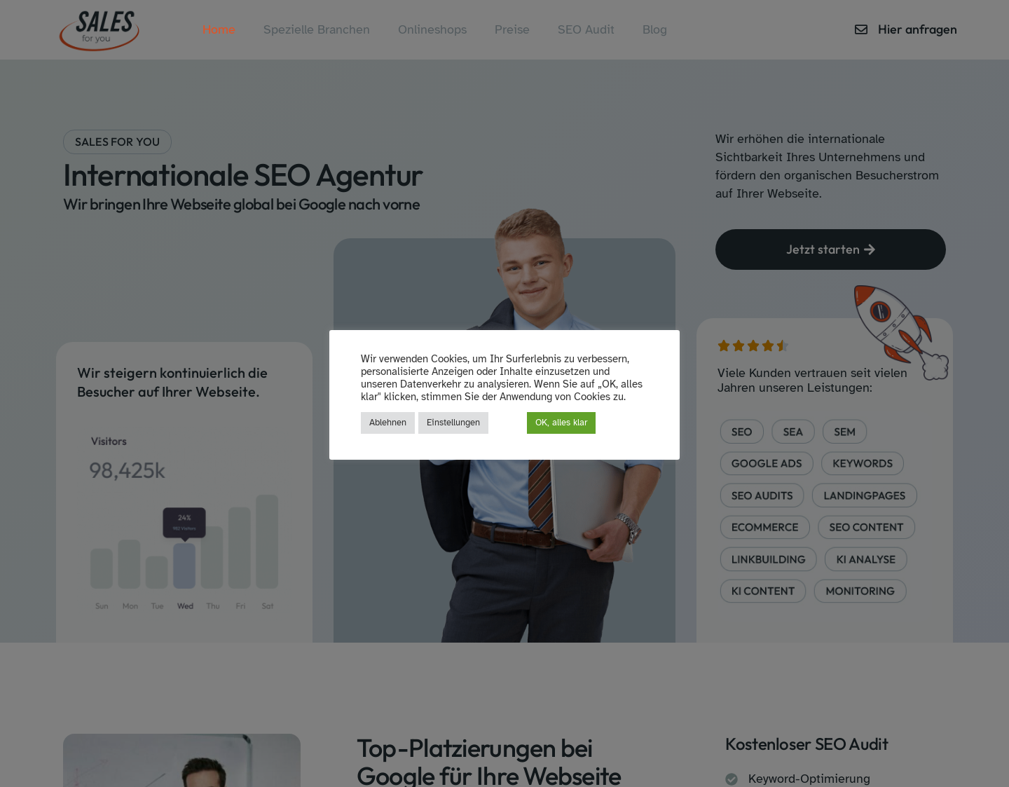 Aktuelle Website-Vorschau von Unternehmensberatung Vertriebsberatung