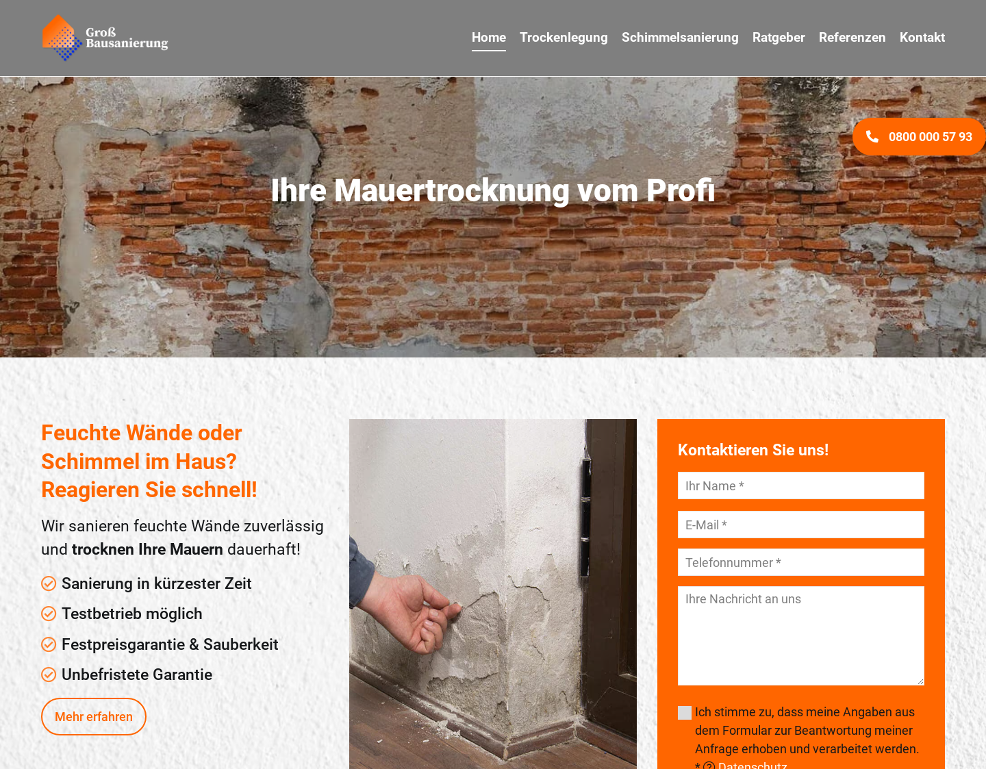 Aktuelle Website-Vorschau von Groß Bausanierung