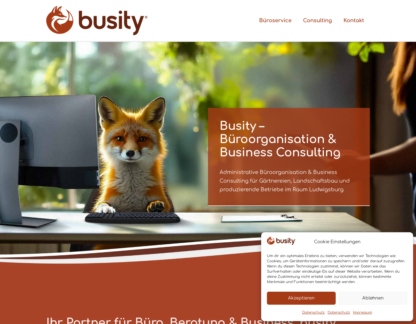 Aktuelle Website-Vorschau von busity GmbH - Assistenz & Office Management