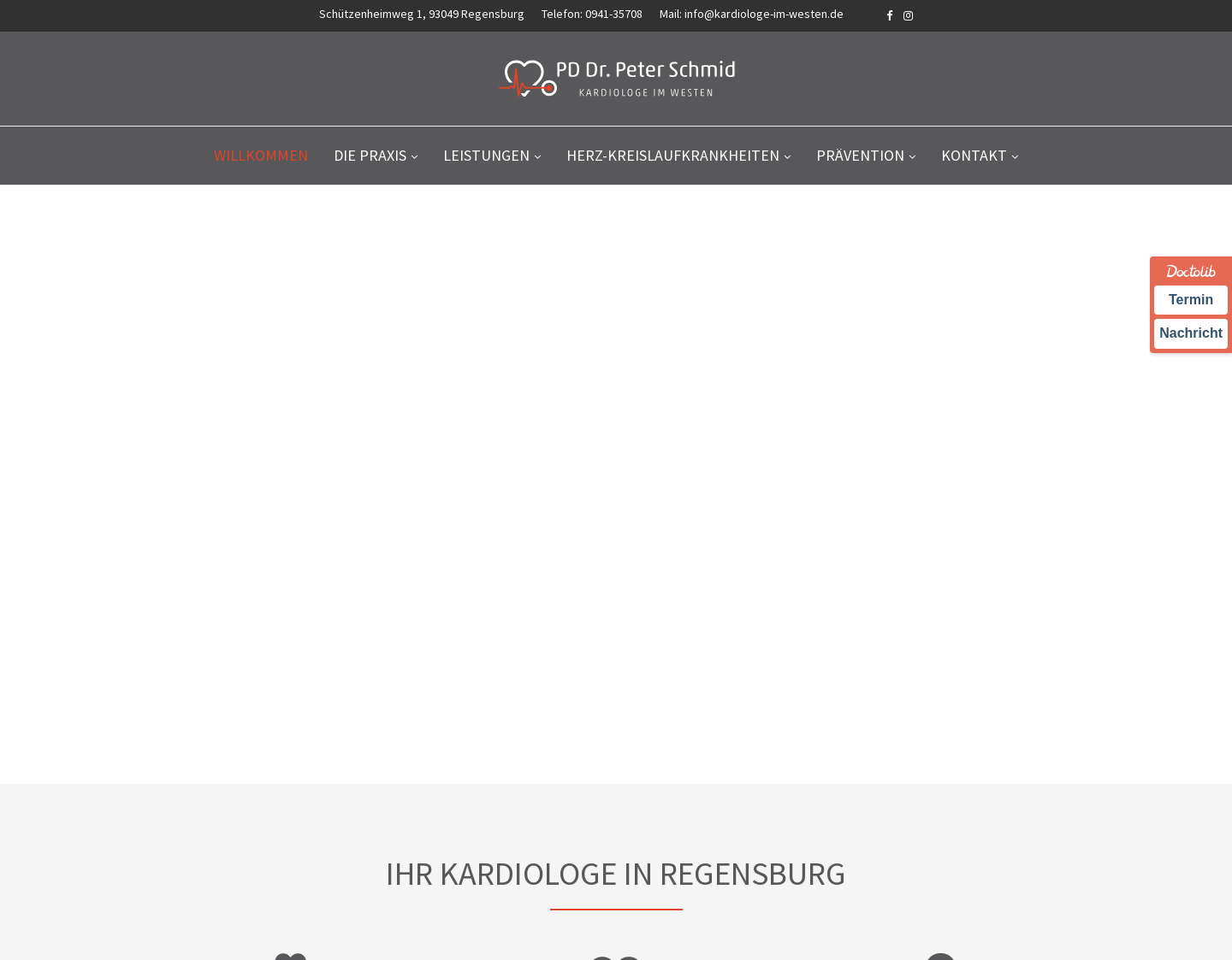 Aktuelle Website-Vorschau von Kardiologe im Westen - Dr. Peter Schmid