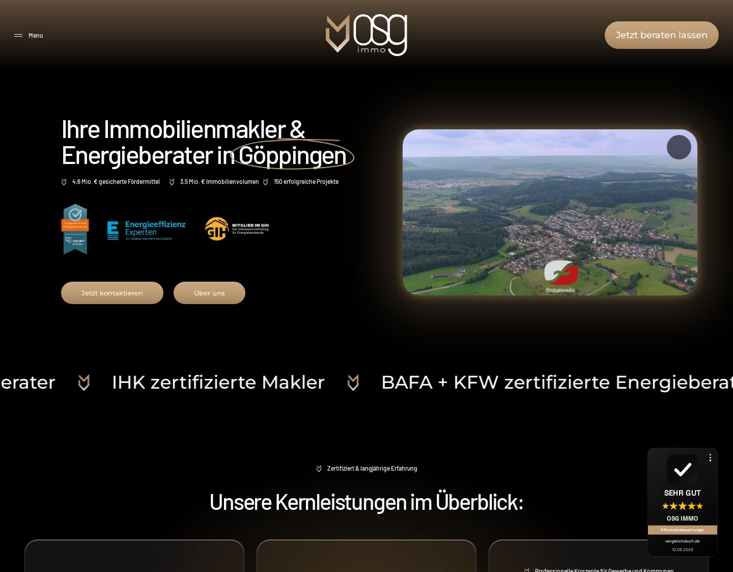 Aktuelle Website-Vorschau von OSG Immo GmbH Energieberatung und Makler