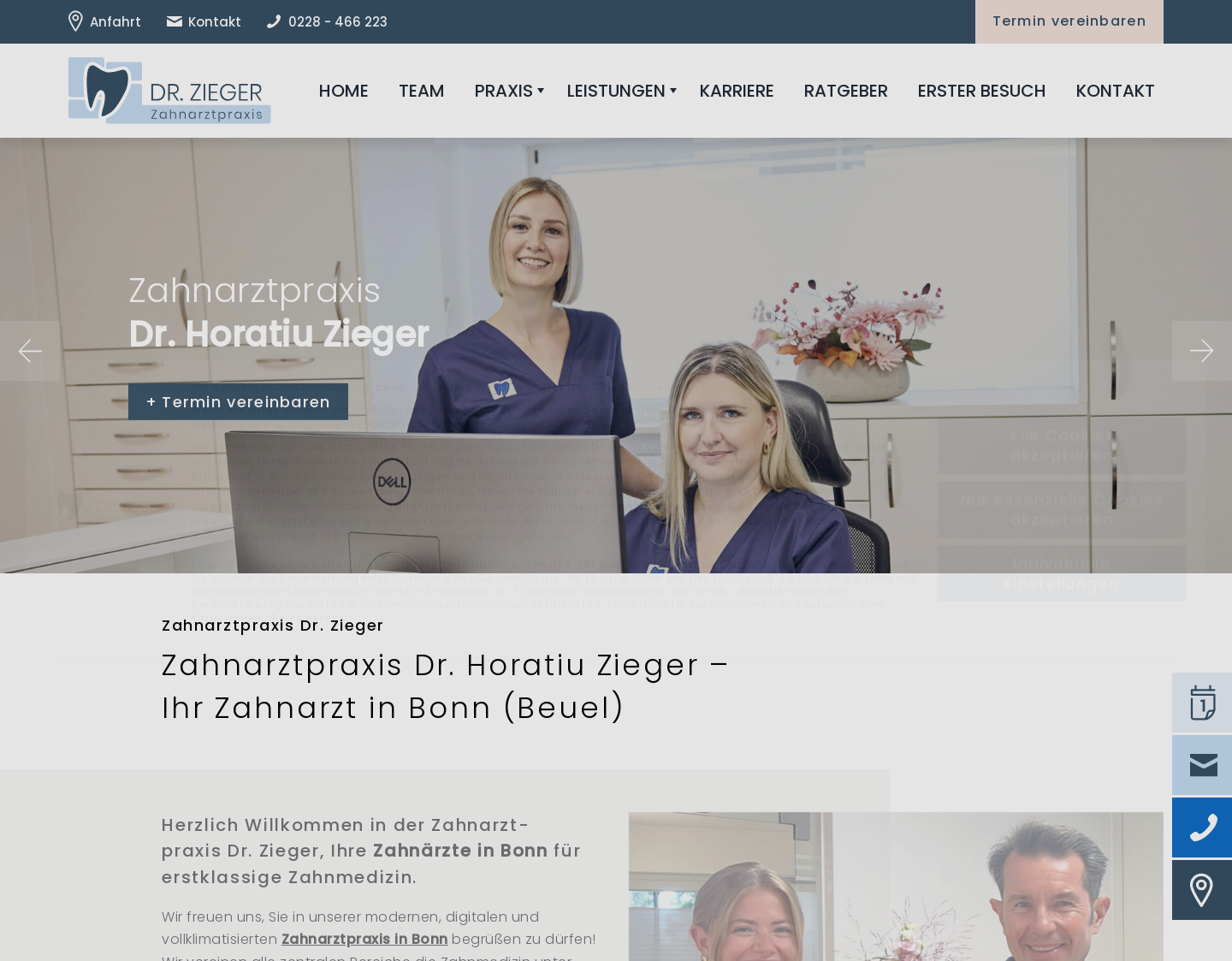 Aktuelle Website-Vorschau von Zahnarztpraxis Dr. Zieger