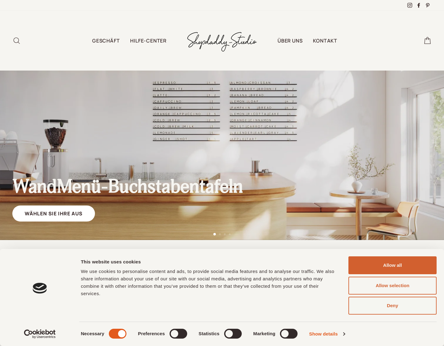 Aktuelle Website-Vorschau von Shopdaddy Studio