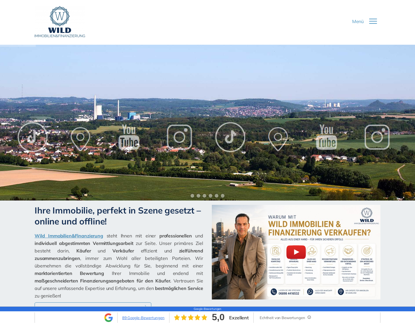 Aktuelle Website-Vorschau von Wild Immobilien&Finanzierung