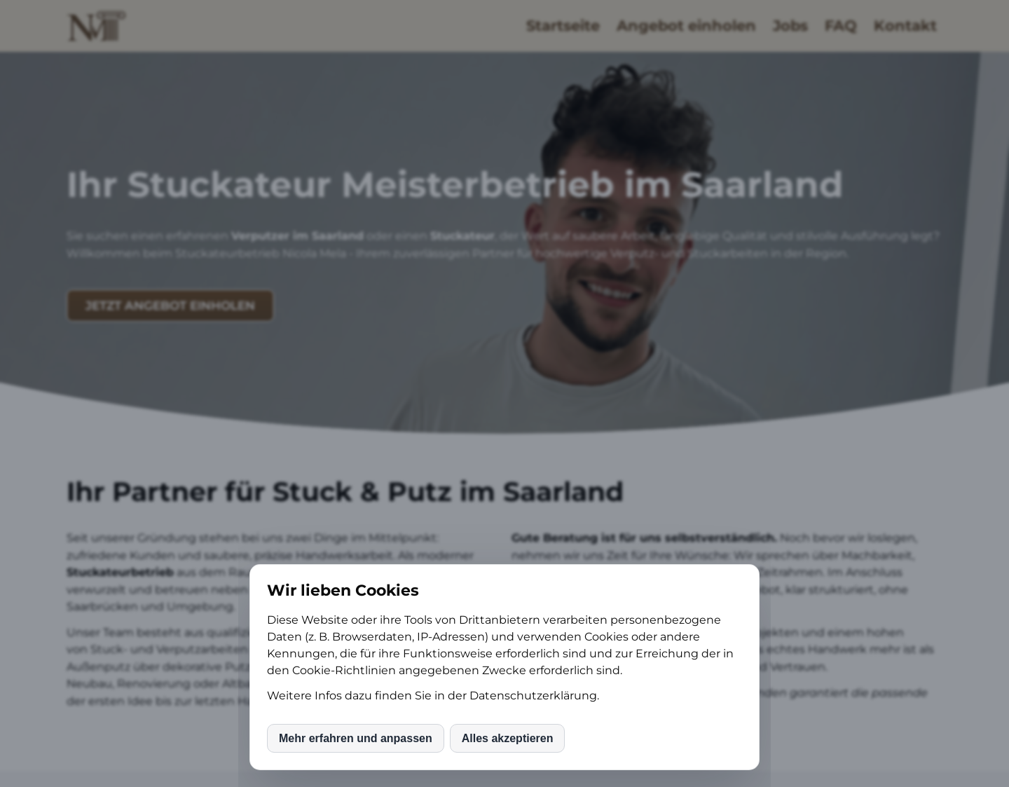 Aktuelle Website-Vorschau von Stuckateur Fachbetrieb Nicola Mela