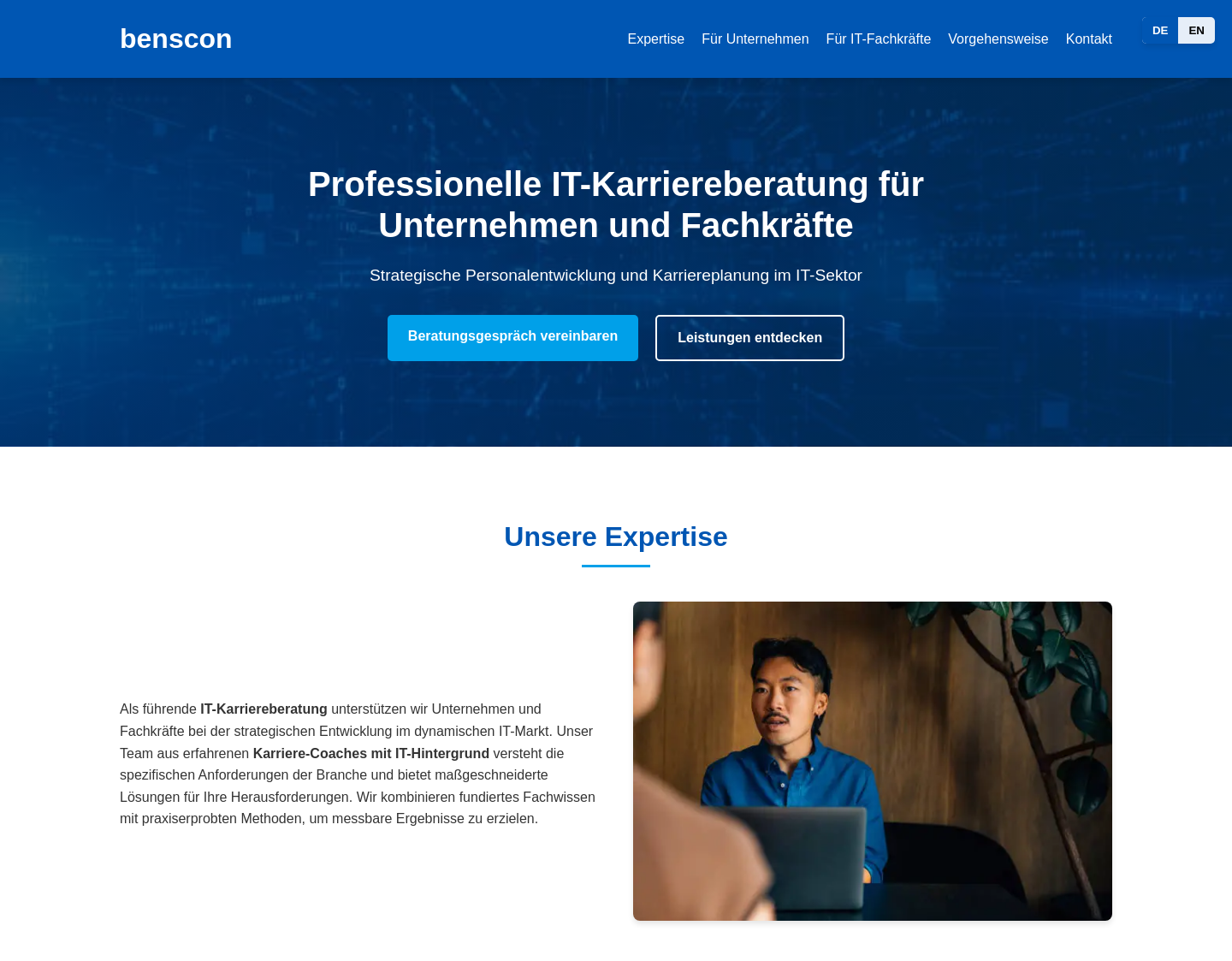 Aktuelle Website-Vorschau von Bewerbungsberatung- jetzt richtig bewerben