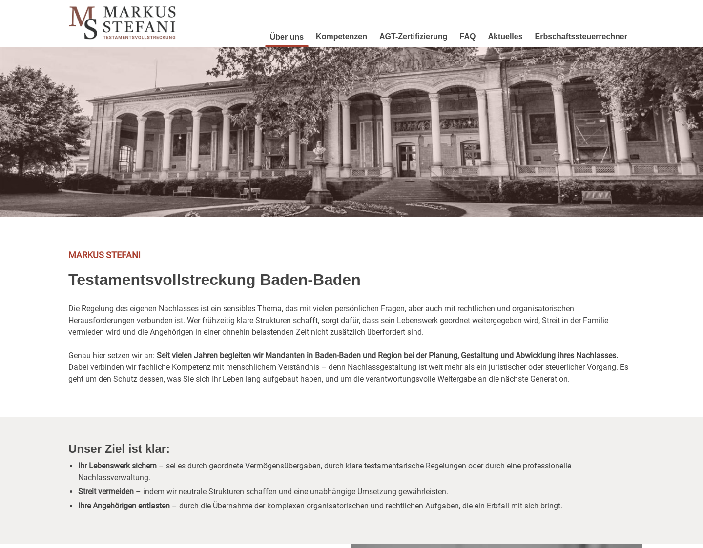 Aktuelle Website-Vorschau von Markus Stefani Testamentsvollstreckung