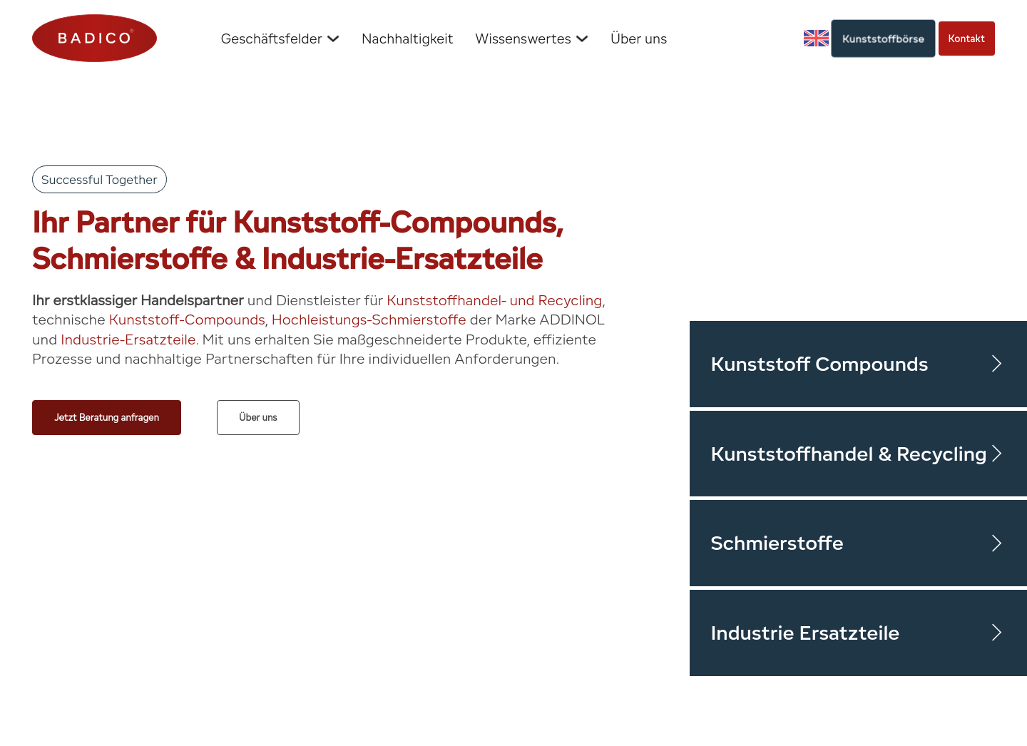Aktuelle Website-Vorschau von Badico Trading GmbH