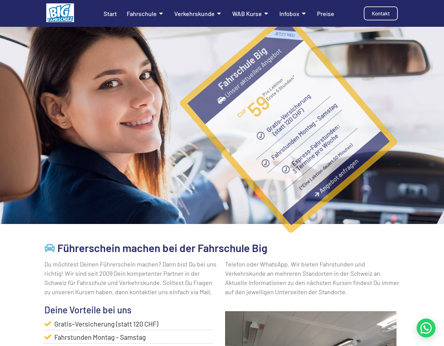 Aktuelle Website-Vorschau von Fahrschule BIG