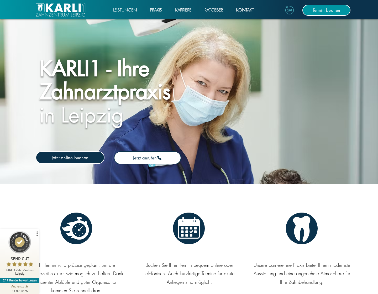Aktuelle Website-Vorschau von Zahnarztpraxis Stela Xhelili