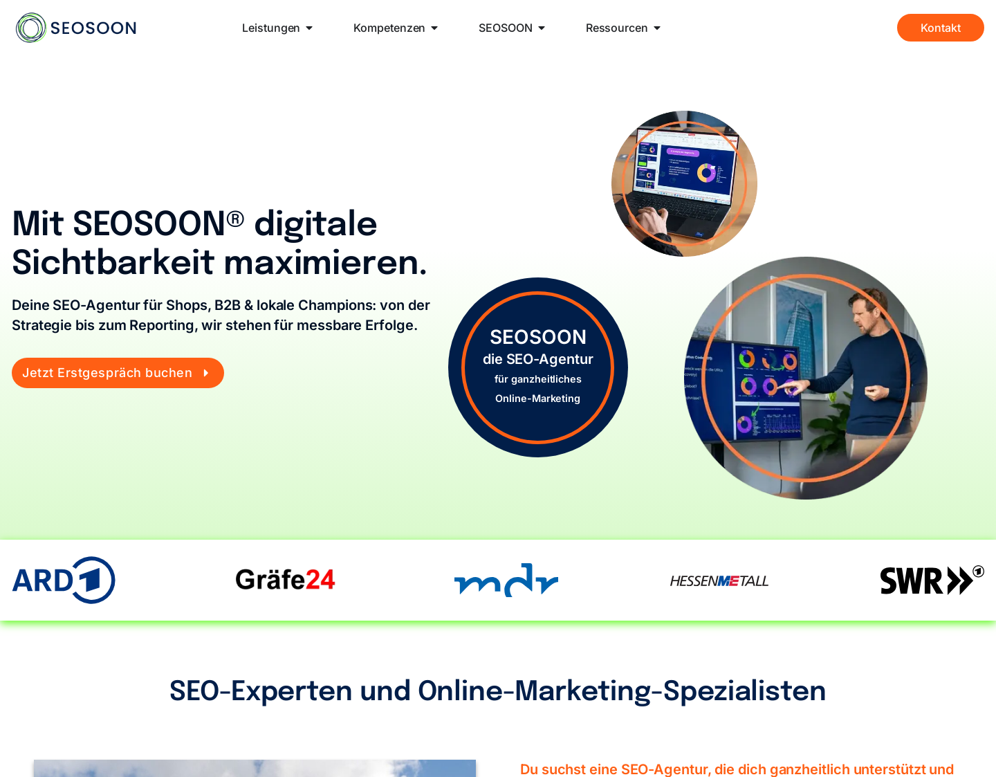 Aktuelle Website-Vorschau von SEOSOON GmbH