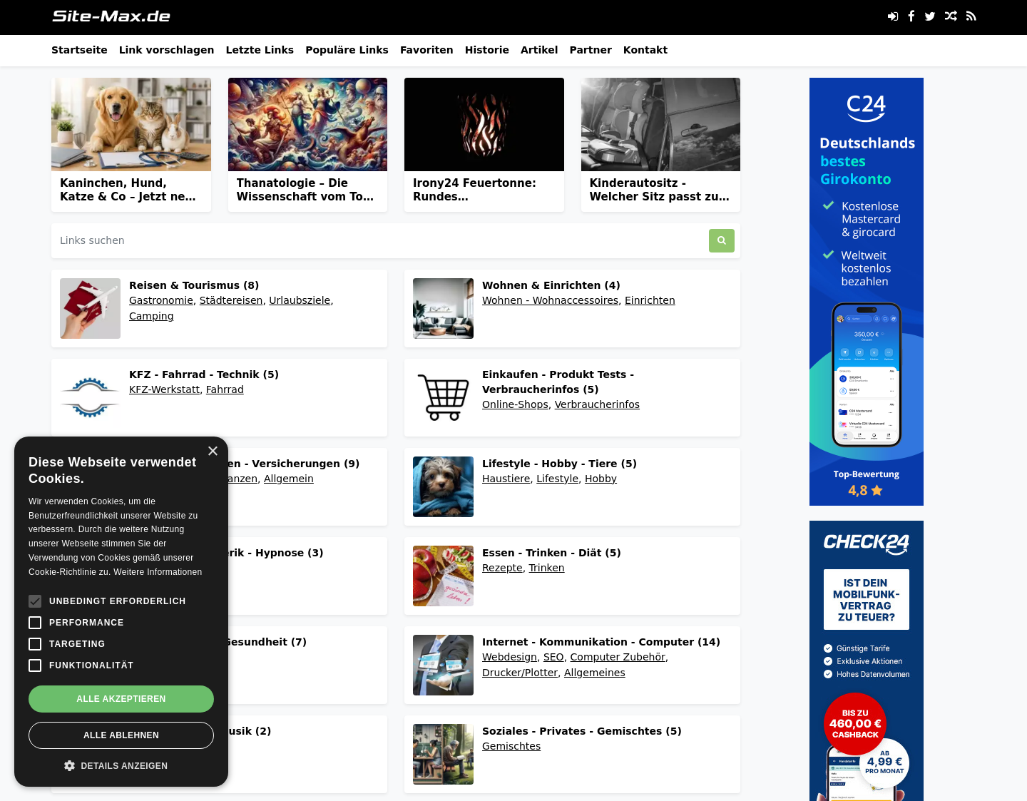 Aktuelle Website-Vorschau von Site-Max - Web- und Artikelverzeichnis