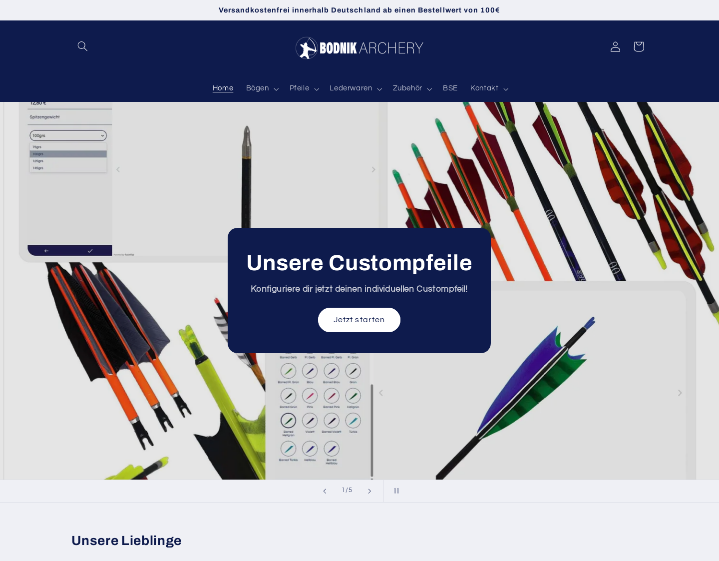 Aktuelle Website-Vorschau von Archer´s Empire GbR