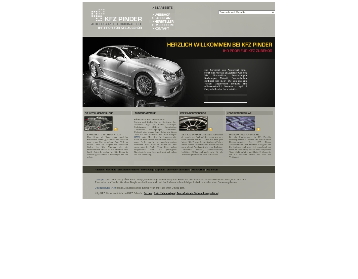 Aktuelle Website-Vorschau von Autoersatzteile und Autoteile bei Kfz Pinder
