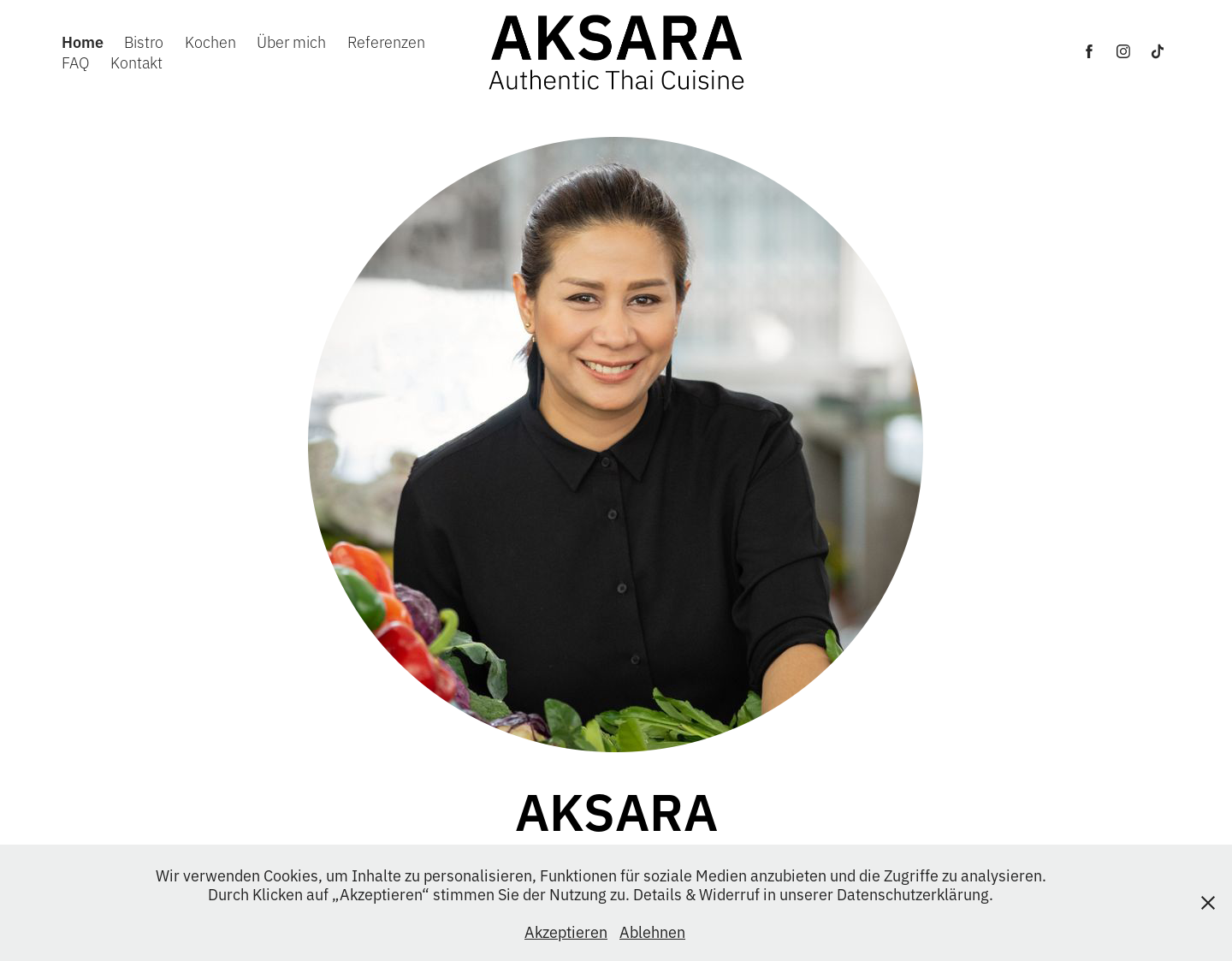 Aktuelle Website-Vorschau von AKSARA Authentic Thai Cuisine