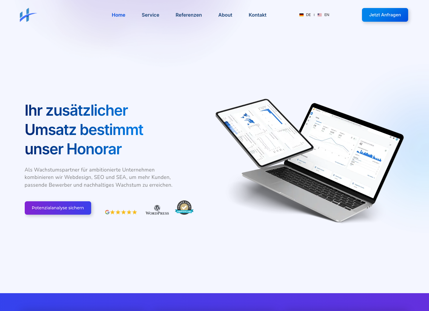 Aktuelle Website-Vorschau von Heartwebdesign
