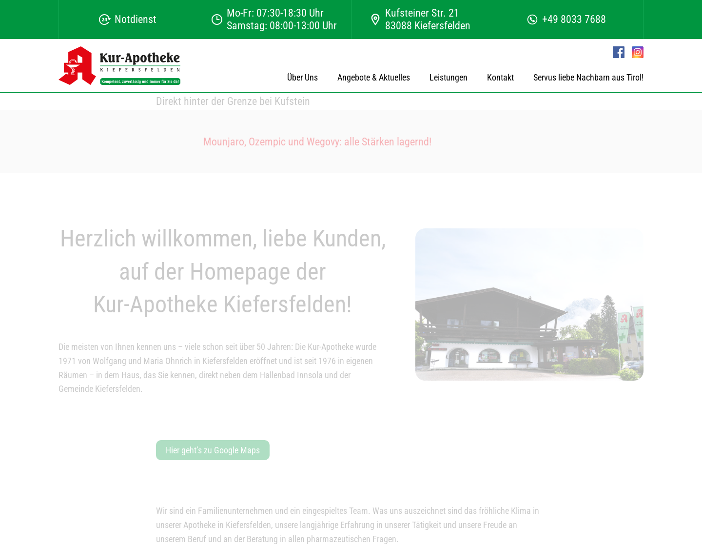 Aktuelle Website-Vorschau von Kur-Apotheke Kiefersfelden