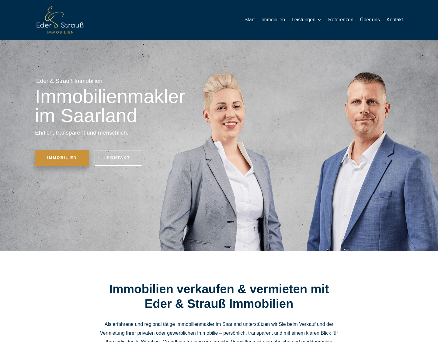 Aktuelle Website-Vorschau von Eder & Strauß Immobilien