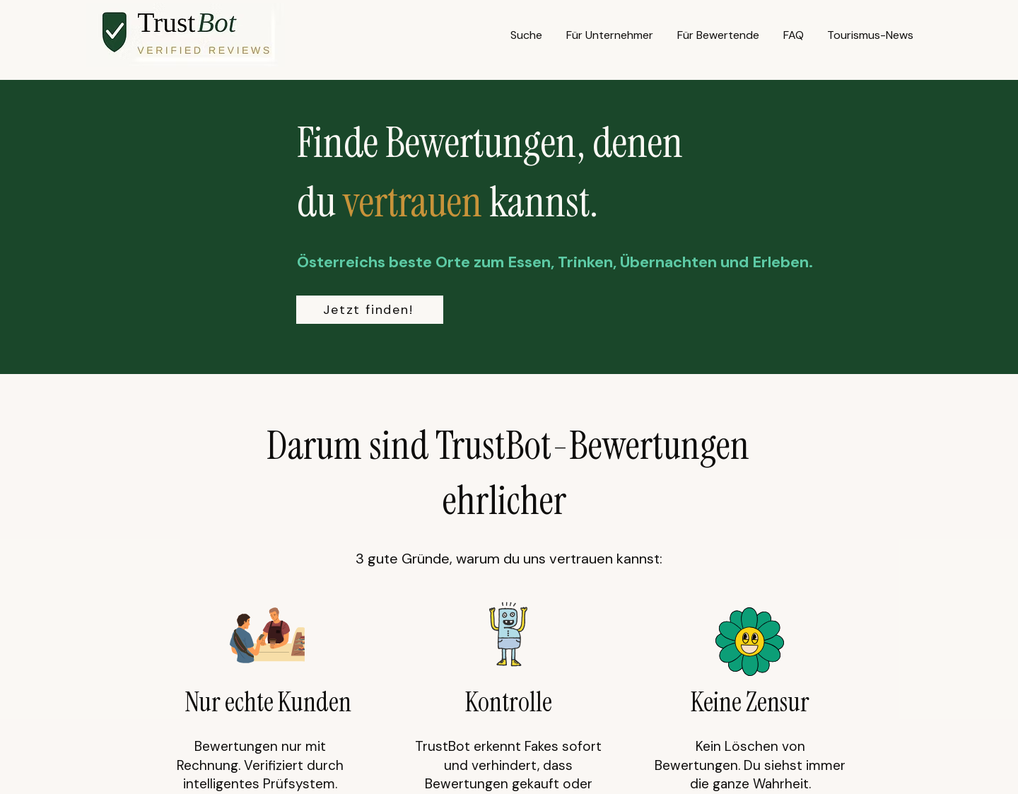 Aktuelle Website-Vorschau von TrustBot Verified Reviews