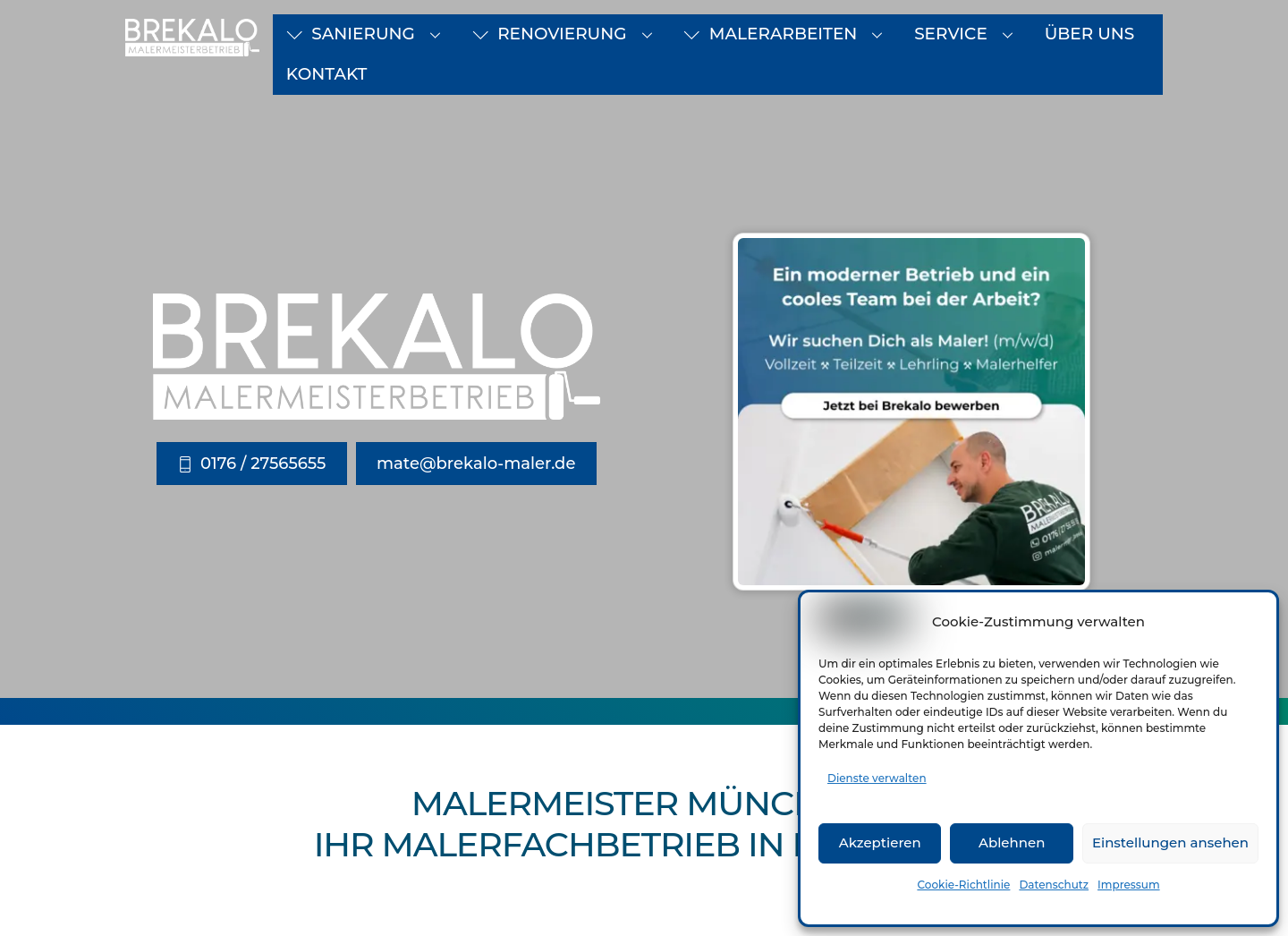 Aktuelle Website-Vorschau von Brekalo Malermeisterbetrieb