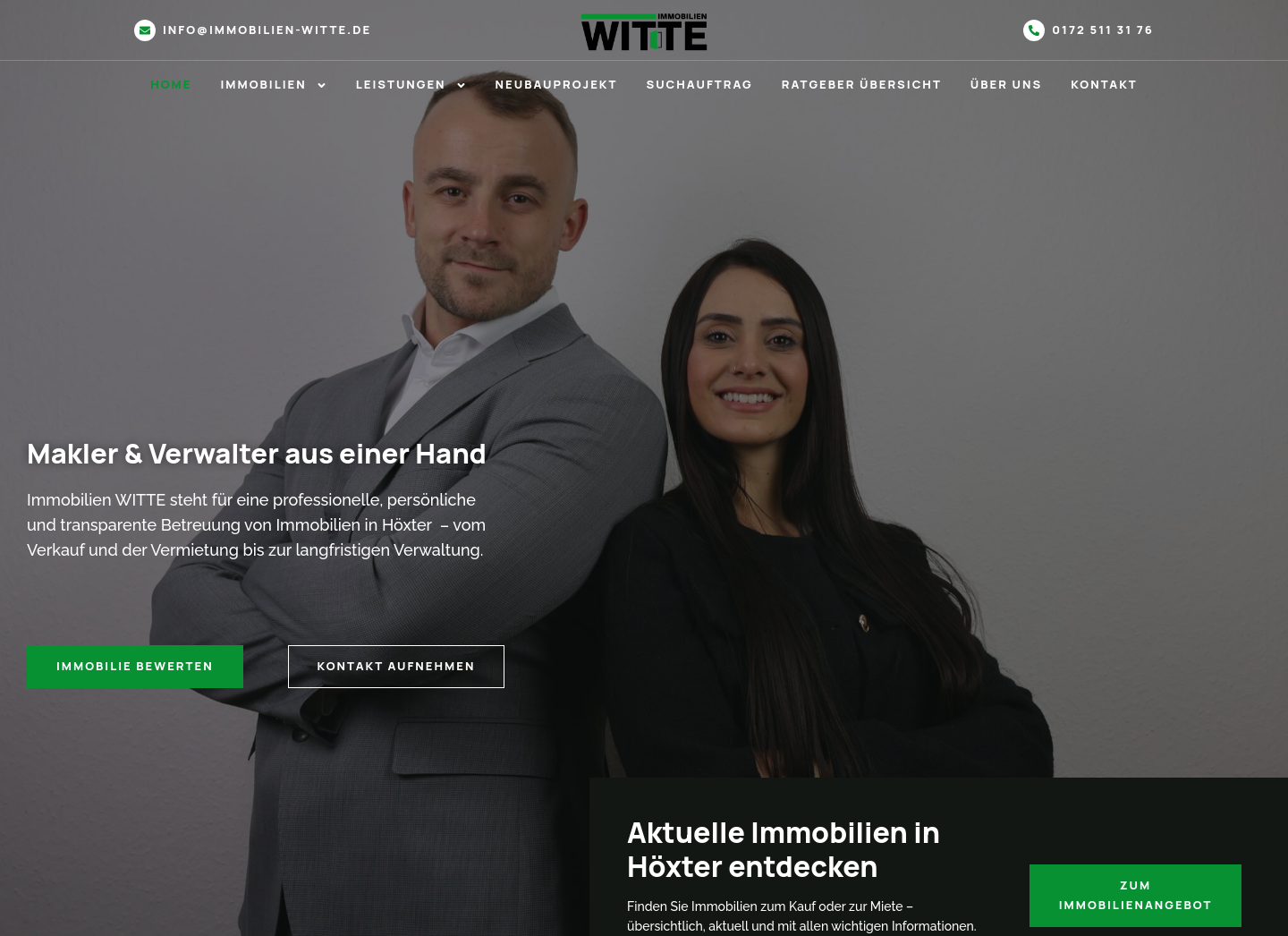 Aktuelle Website-Vorschau von Immobilien Witte GmbH & Co. KG