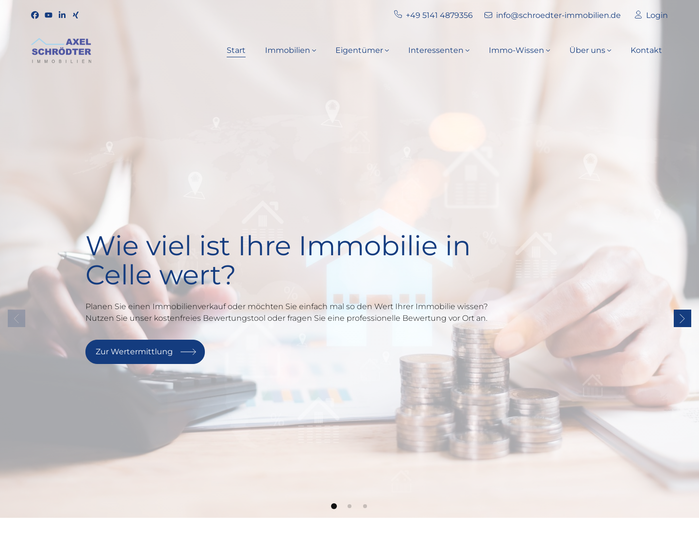 Aktuelle Website-Vorschau von Axel Schrödter Immobilien - Immobilienmakler Celle