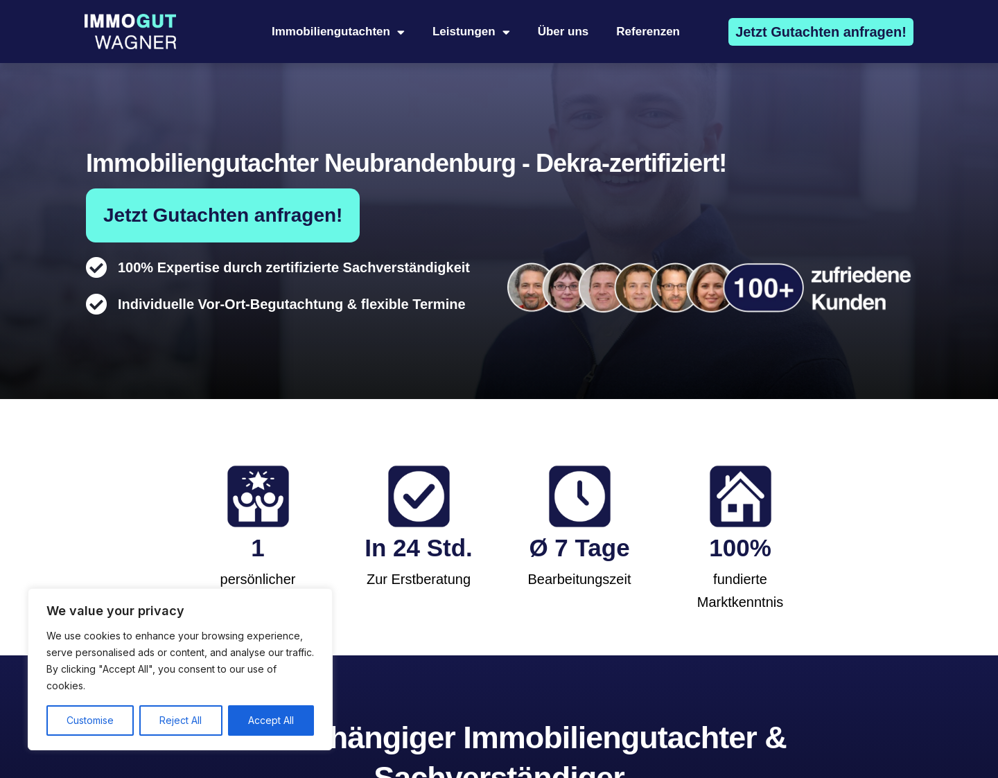Aktuelle Website-Vorschau von ImmoGut Wagner