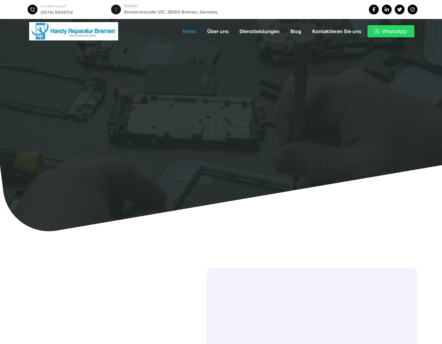 Aktuelle Website-Vorschau von Handy Reparatur Bremen
