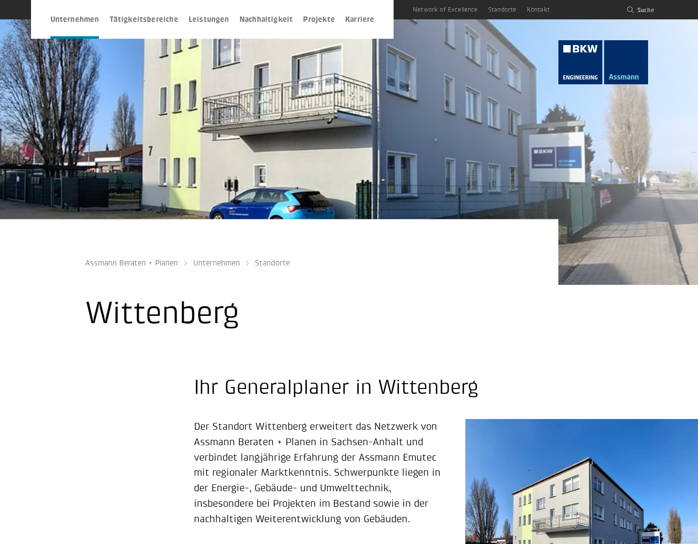 Aktuelle Website-Vorschau von Generalplaner Wittenberg