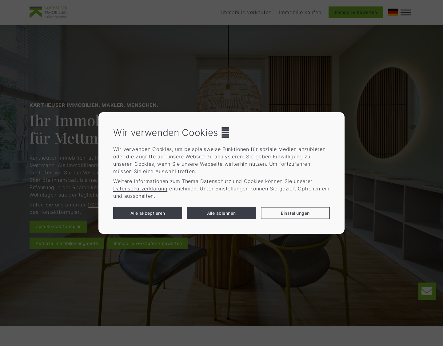 Aktuelle Website-Vorschau von Kartheuser Immobilien | Immobilienmakler Mettmann
