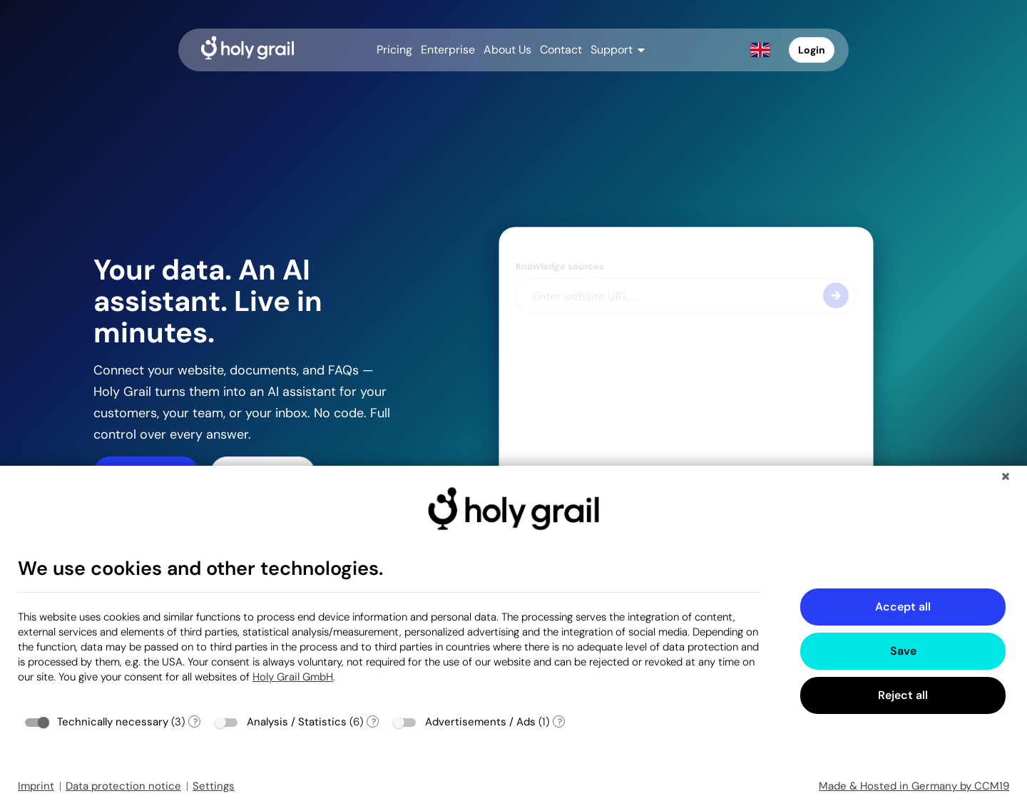 Aktuelle Website-Vorschau von Holy Grail GmbH