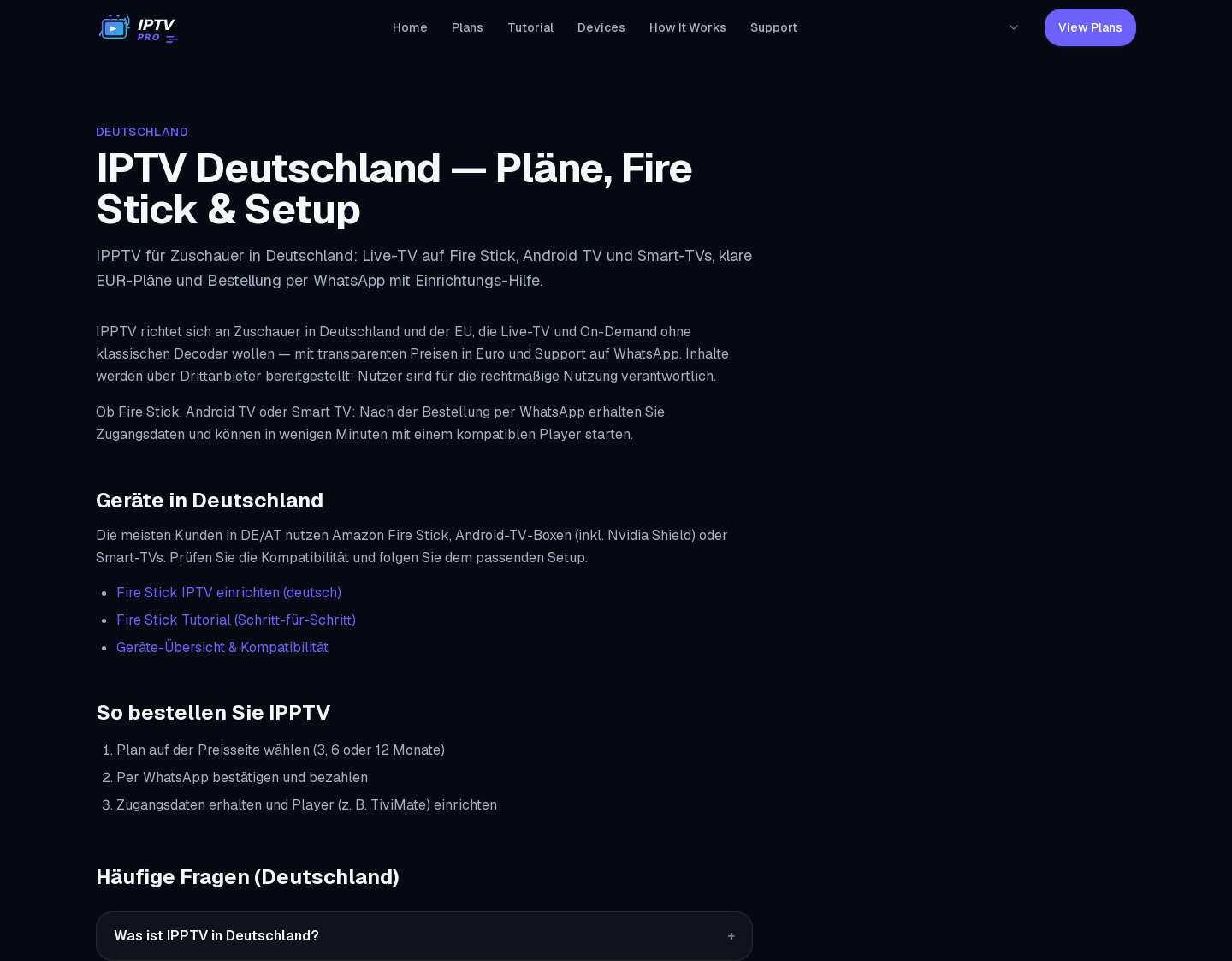 Aktuelle Website-Vorschau von iptv deutschland