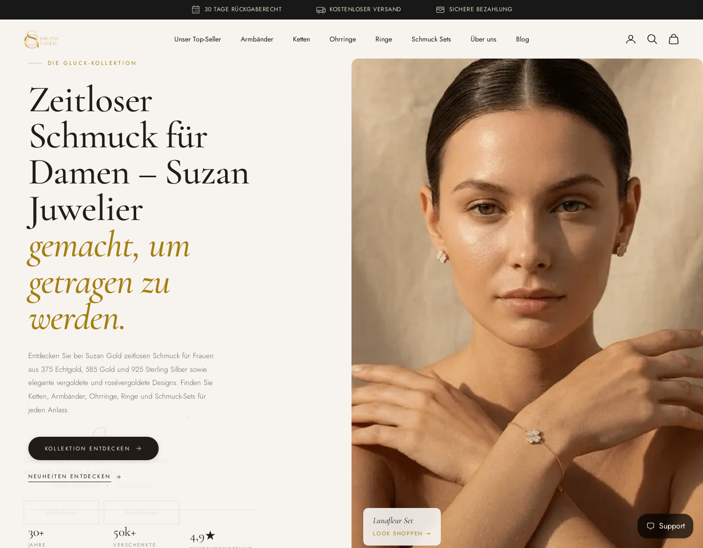 Aktuelle Website-Vorschau von Suzan Gold