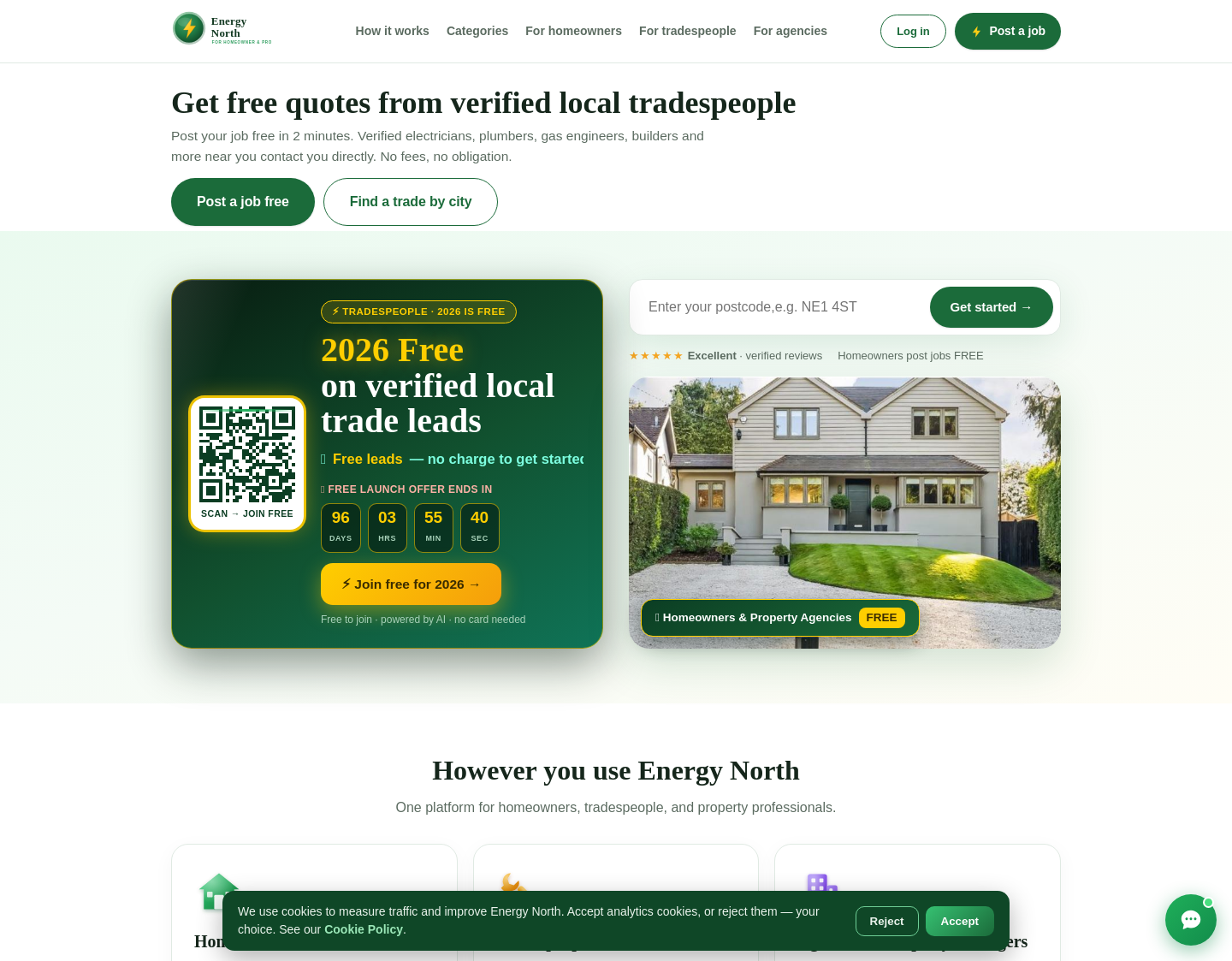 Aktuelle Website-Vorschau von Energy North Ltd - London Electricians