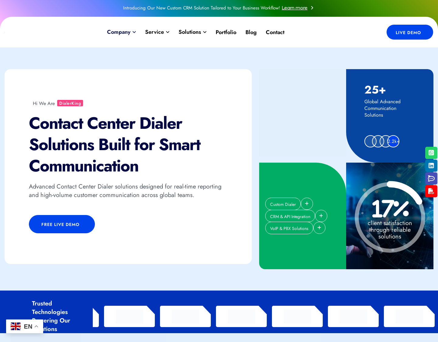 Aktuelle Website-Vorschau von DialerKing Technology