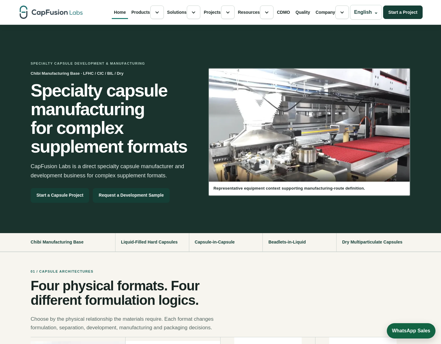Aktuelle Website-Vorschau von CapFusion Labs