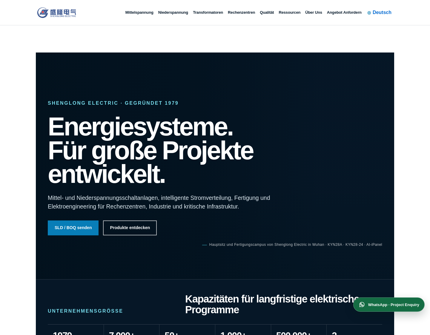 Aktuelle Website-Vorschau von GridAxis Power