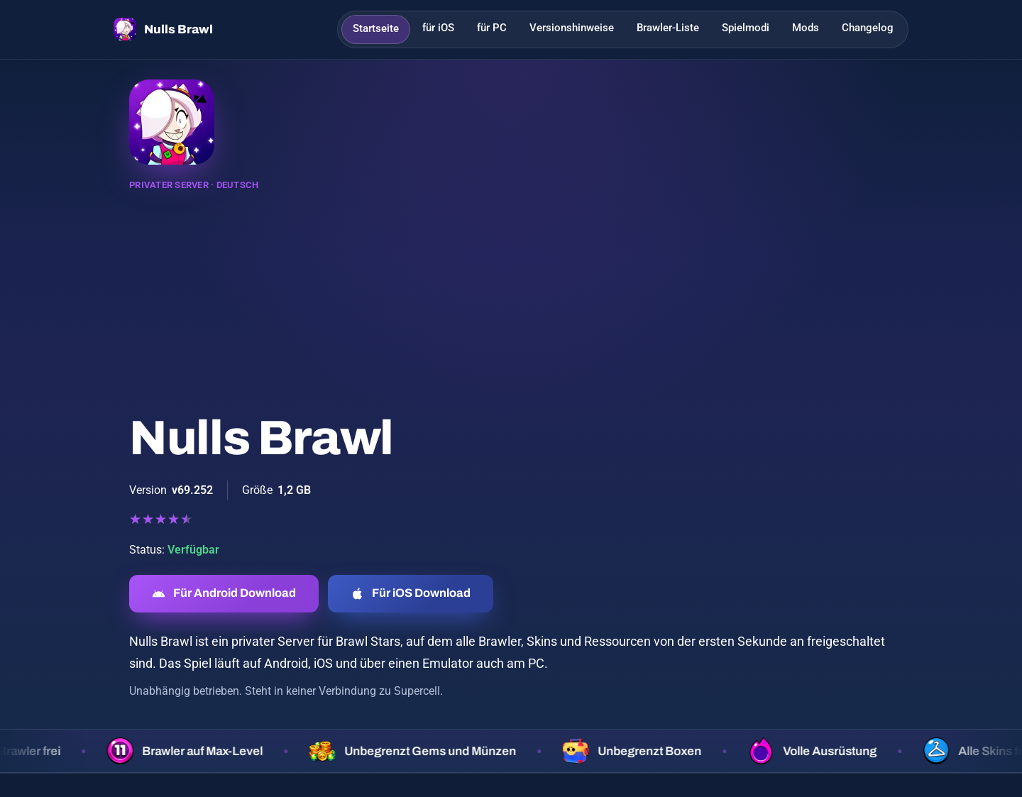 Aktuelle Website-Vorschau von Nulls Brawl - Deutschsprachiger Ratgeber