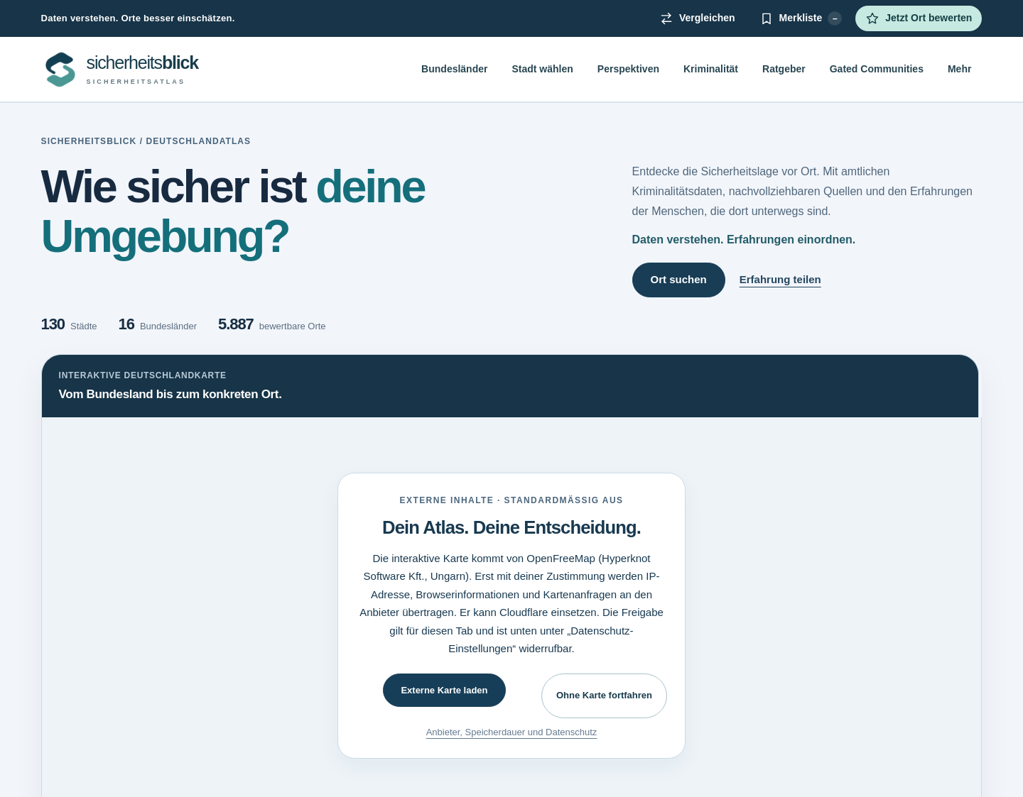 Aktuelle Website-Vorschau von Sicherheitsblick.de