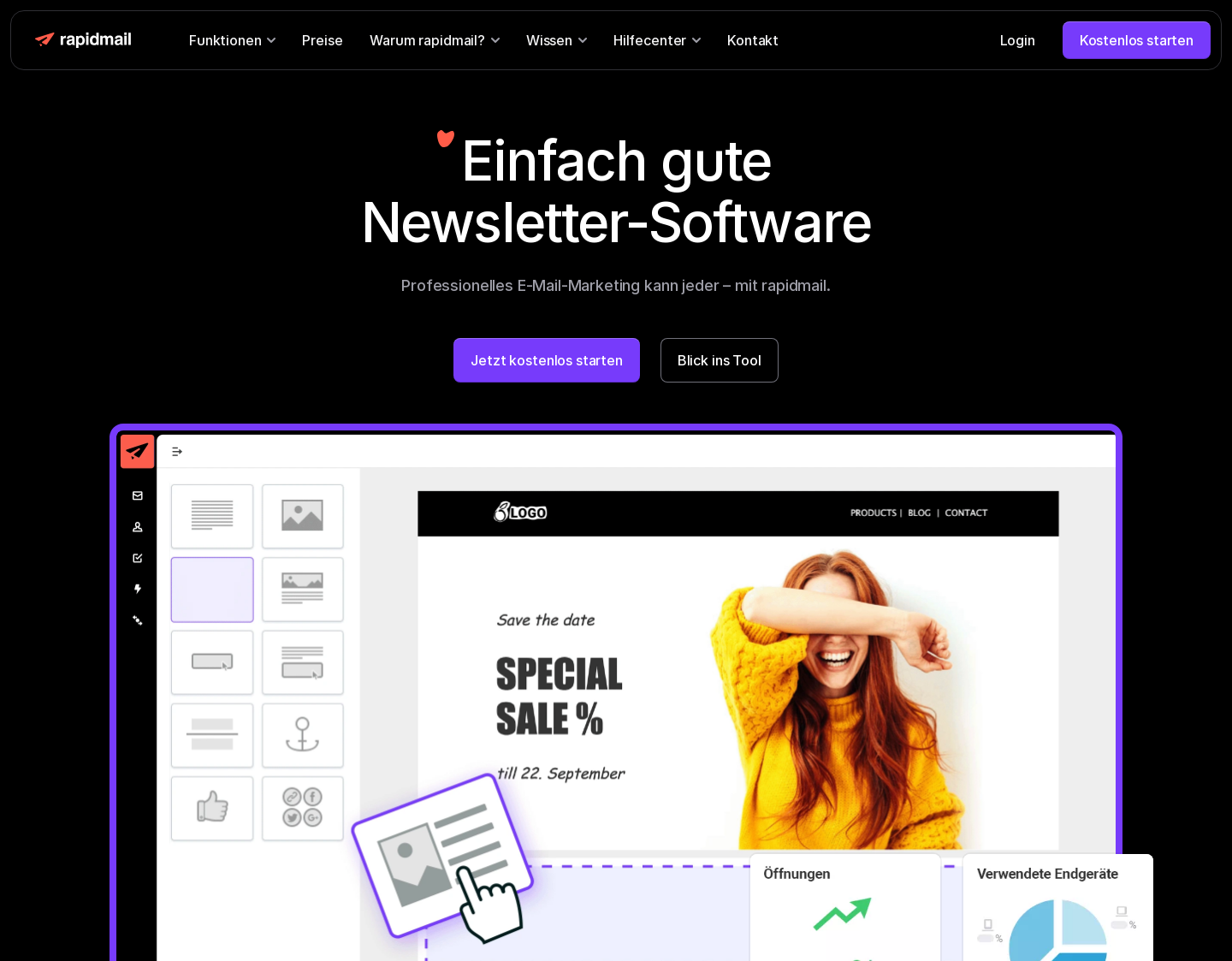 Aktuelle Website-Vorschau von E-Mail Marketing