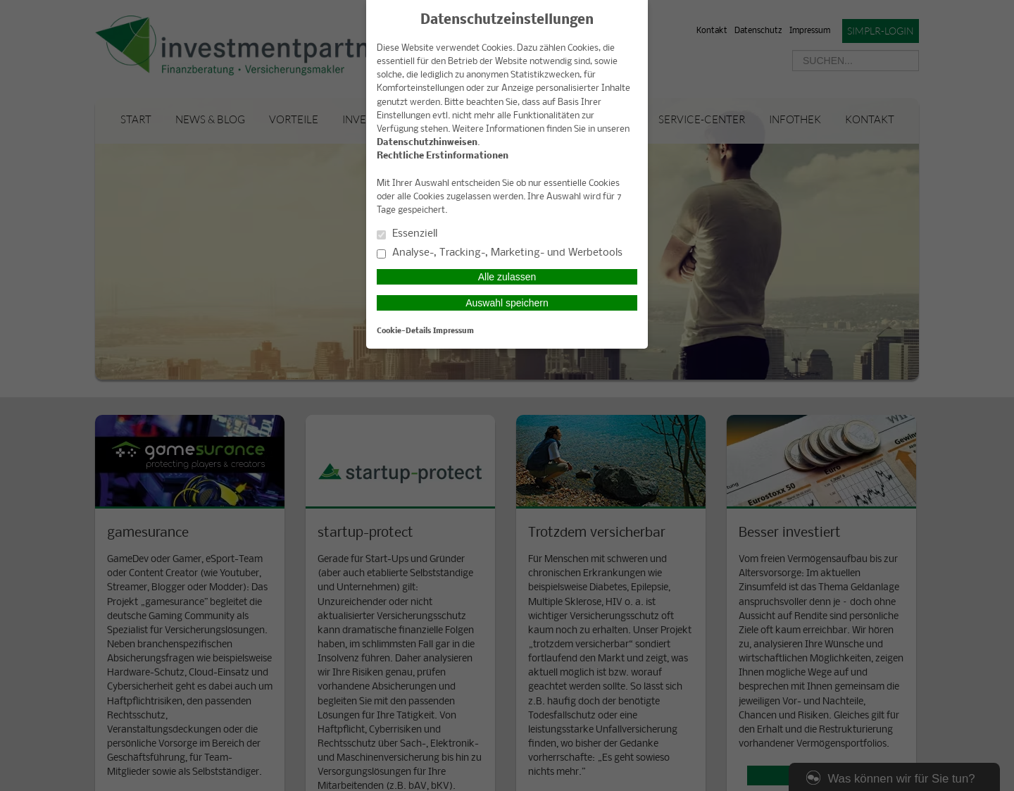 Aktuelle Website-Vorschau von investmentpartner Schrammke eK