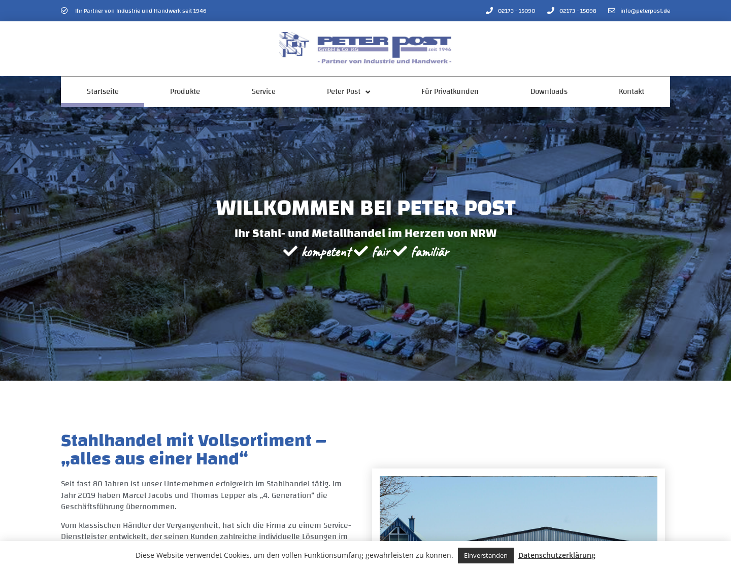 Aktuelle Website-Vorschau von Peter Post GmbH & Co. KG