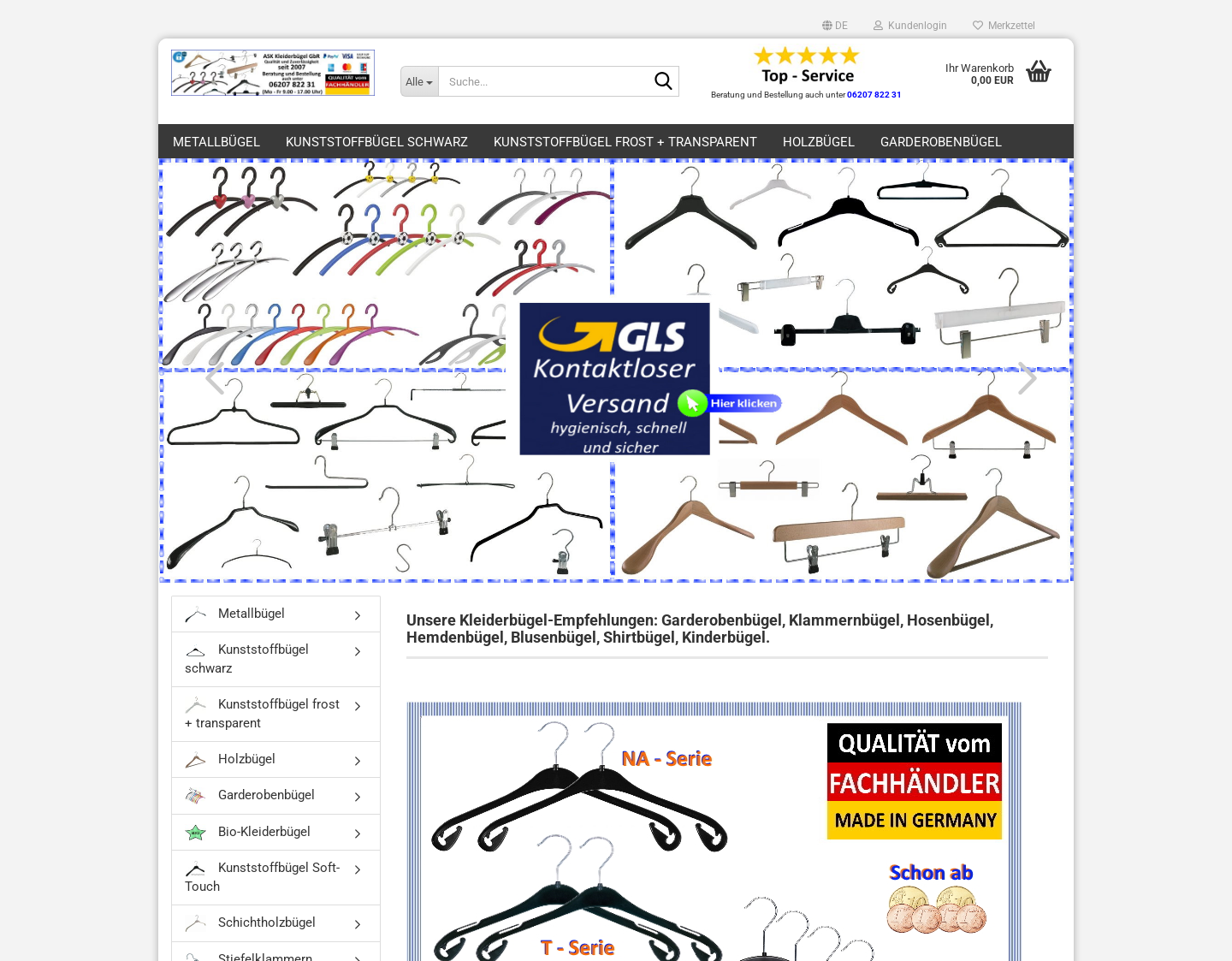 Aktuelle Website-Vorschau von Professionelle Kleiderbügel von www.klei