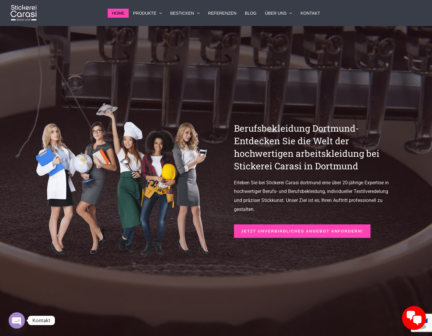Aktuelle Website-Vorschau von Kansas Berufsbekleidung & Stickerei Carasi