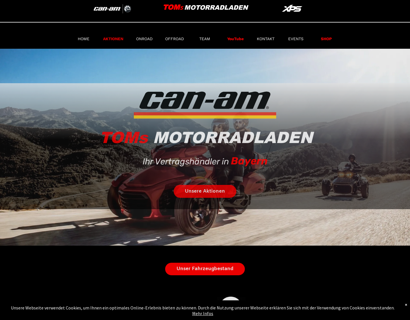 Aktuelle Website-Vorschau von Ihr Spyder Händler für Ostbayern