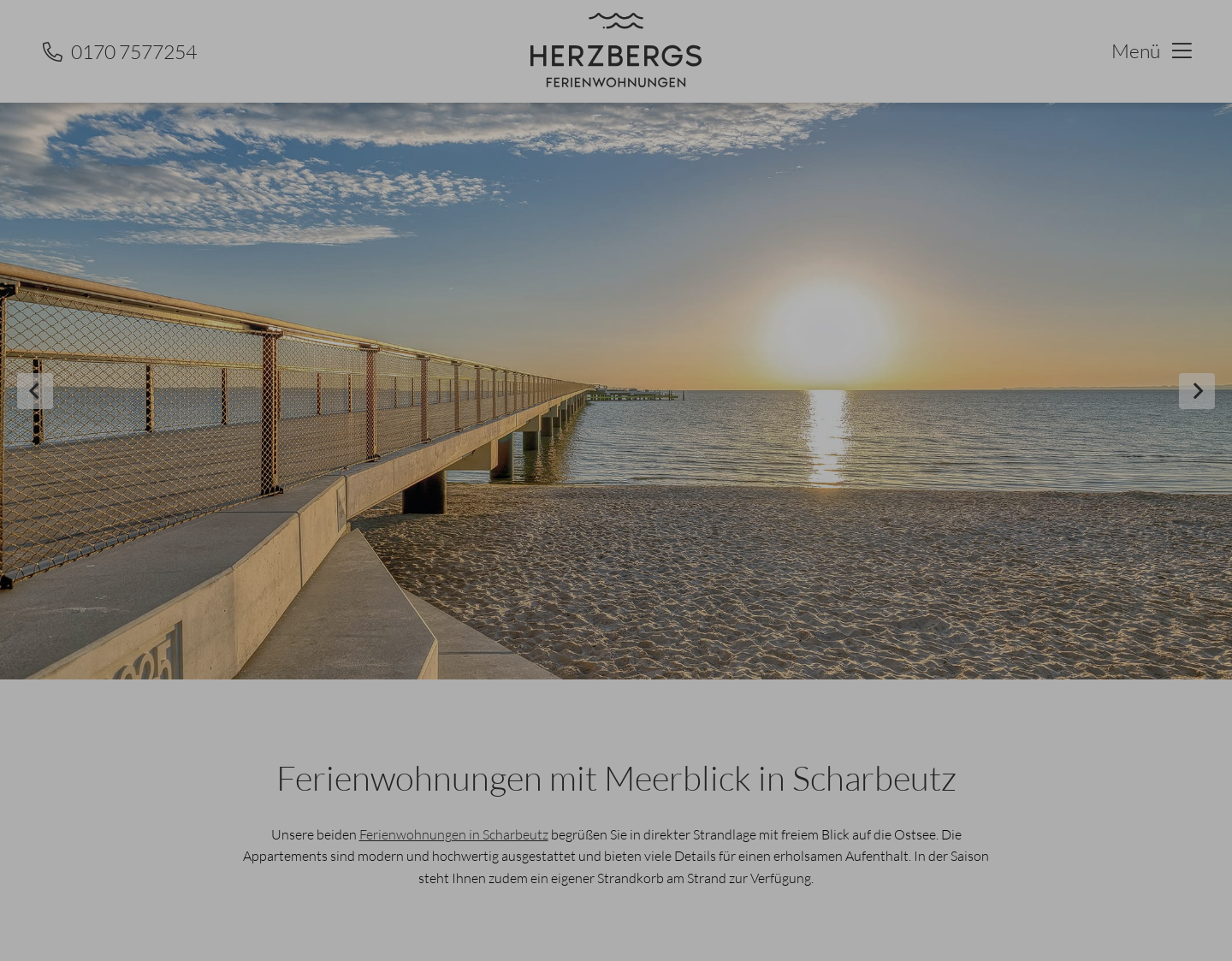 Aktuelle Website-Vorschau von Ferienwohnung mit Meerblick in Scharbeut
